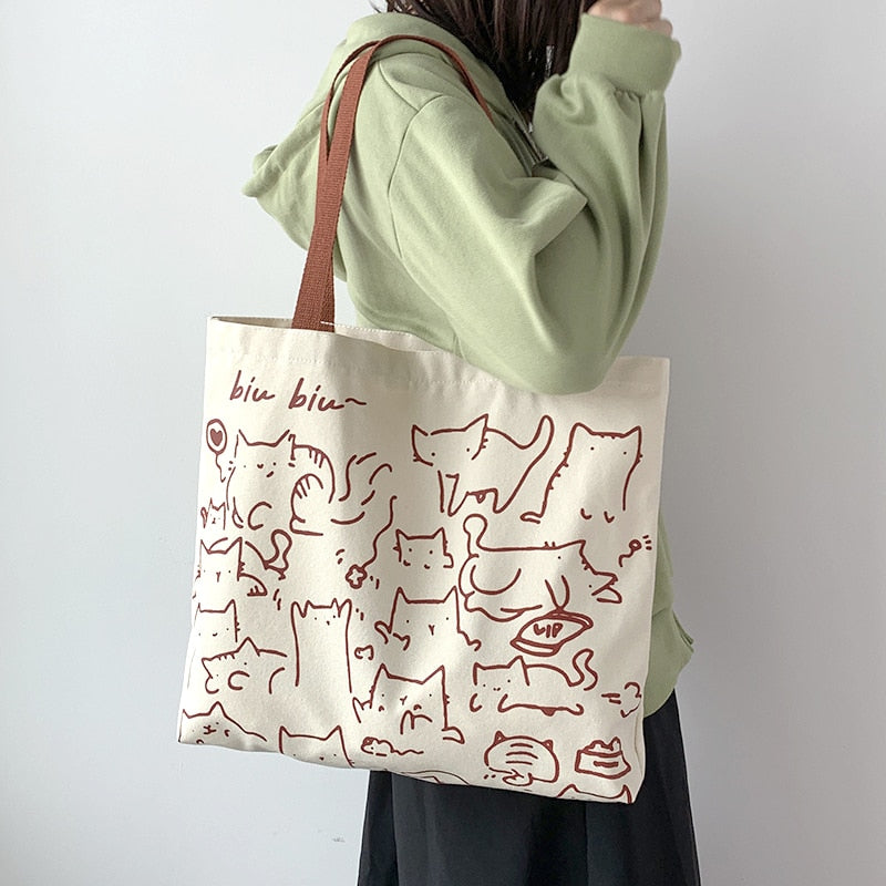 Women Canvas tote Bags Eco Reusable Foldable Bag - ElegenceTote