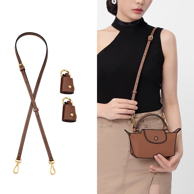 Strap For Longchamp Mini Punch-free Genuine Leather Shoulder Strap Wristlets - ElegenceTote