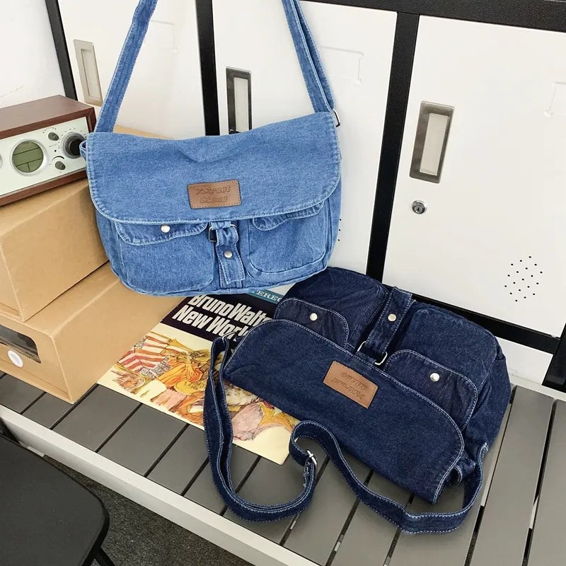 Trendy Denim Crossbody Bags - ElegenceTote