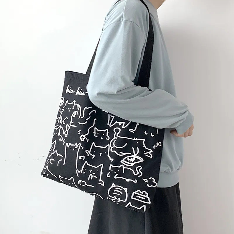 Women Canvas tote Bags Eco Reusable Foldable Bag - ElegenceTote