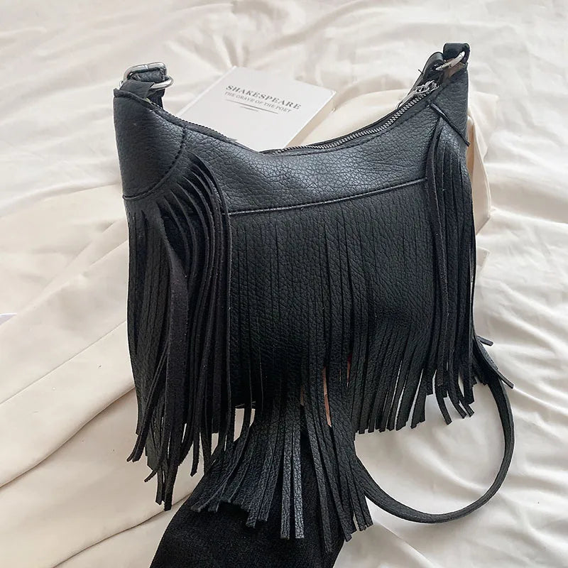 Pu Leather HQ Retro Fringed Women Crossbody Bags - ElegenceTote