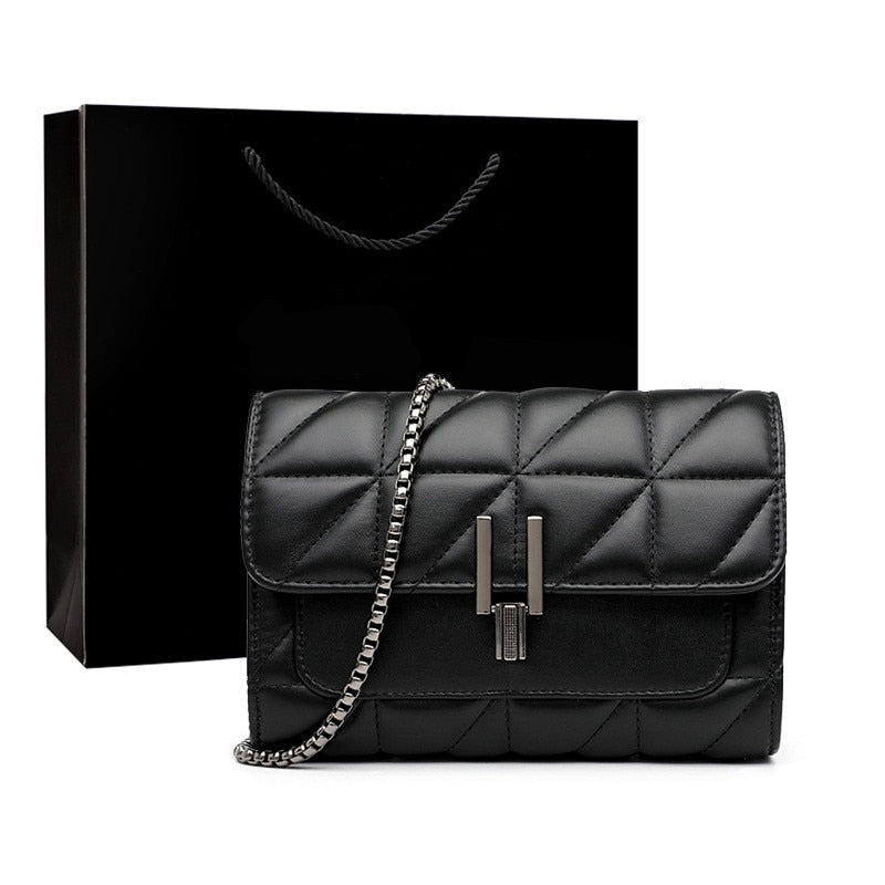 Luxury Designer Women Leather Chain Female Clutch - ElegenceTote