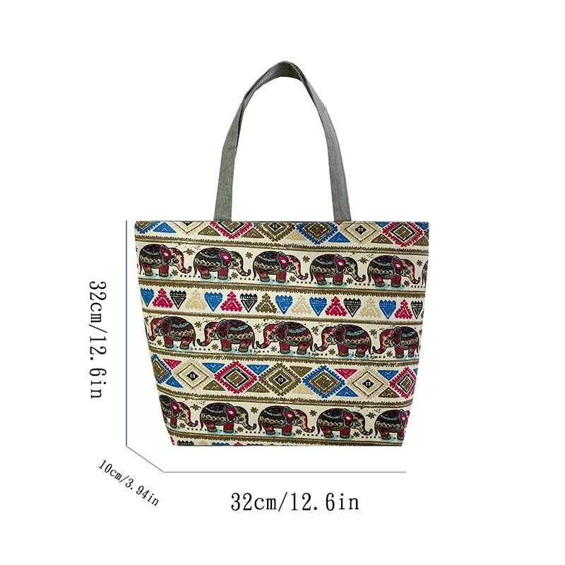 Ethnic Style Tote Bag Women's New Trend Printed Bag - ElegenceTote