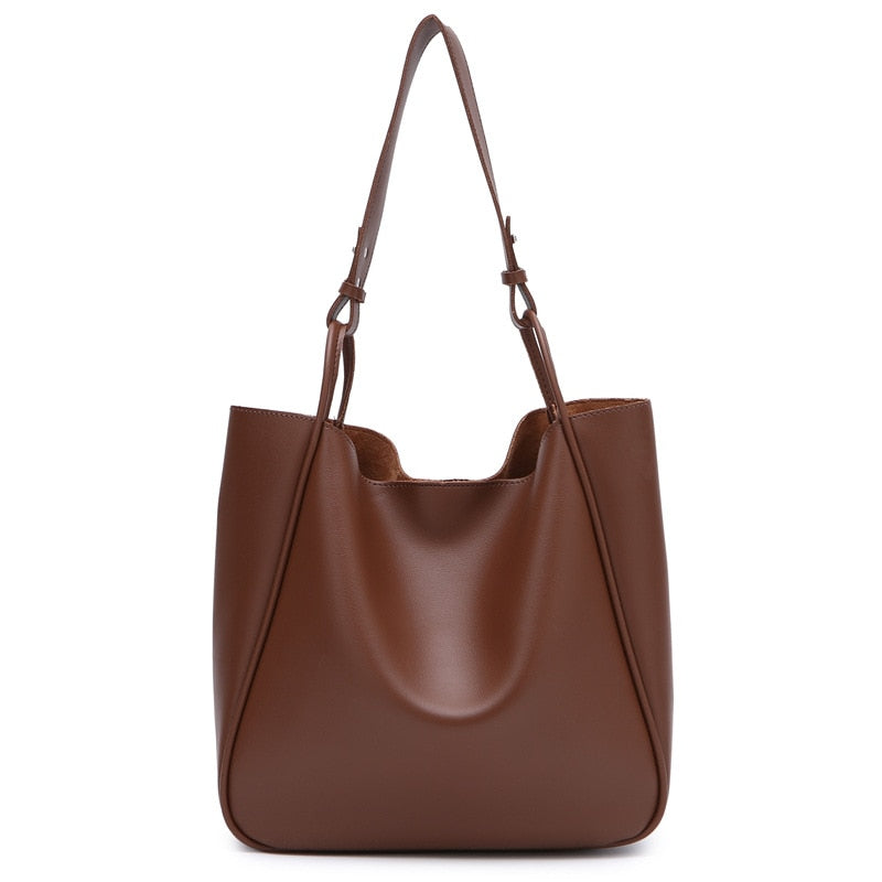 HQ Trend Large Capacity Leather Female Shoulder Bag - ElegenceTote