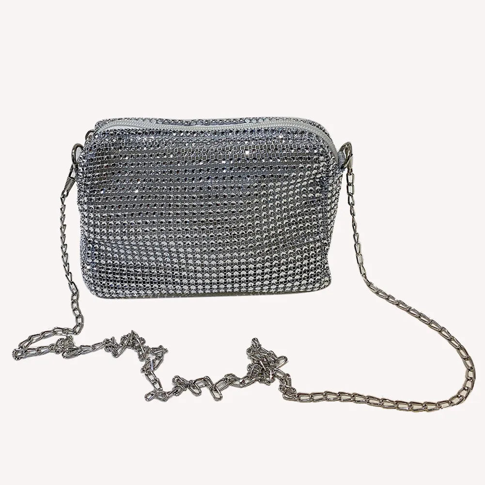 Elegant Women Rhinestones Shiny Dinner  Shoulder Underarm Bag - ElegenceTote