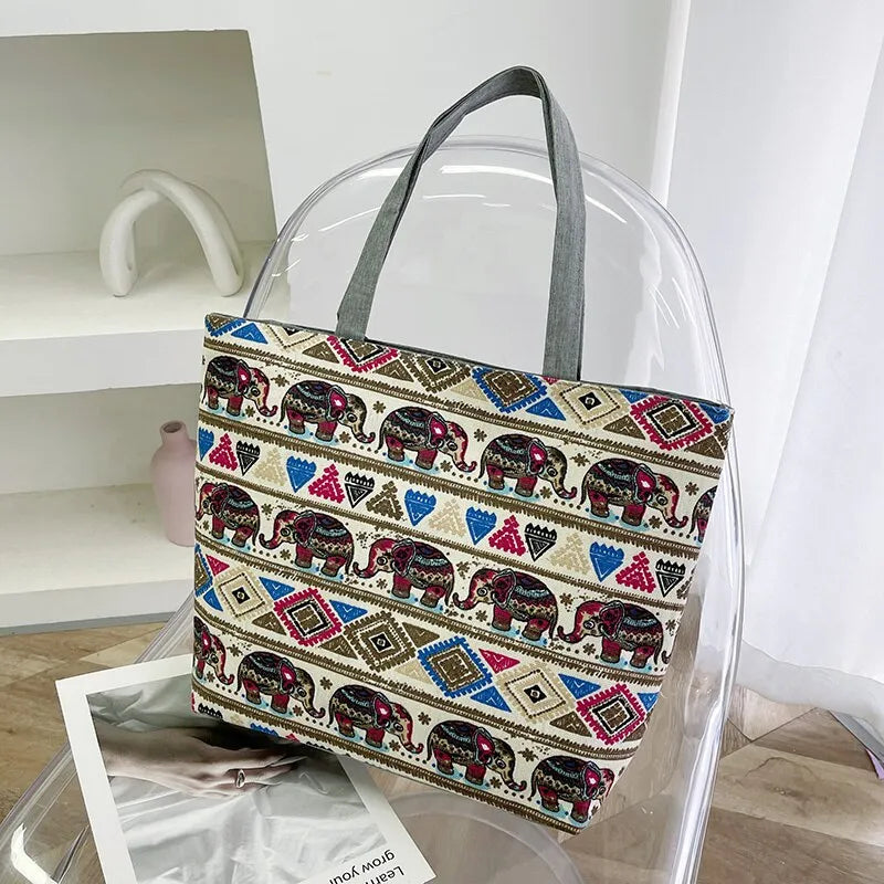 Ethnic Style Tote Bag Women's New Trend Printed Bag - ElegenceTote