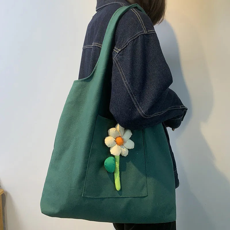 Tote Literary Flower Decoration Handbags - ElegenceTote